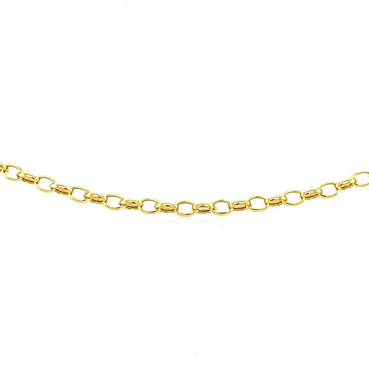 Cadena Rolo Ovalada de Oro Amarillo de 14k y 3.2mm