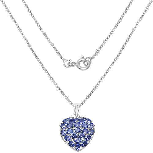 Colgante de plata esterlina .925 con tanzanita auténtica de 3.96 quilates