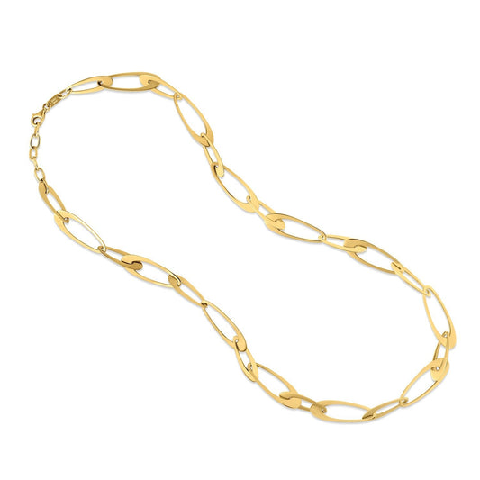 Gargantilla de eslabones ovalados italianos de oro amarillo de 14K