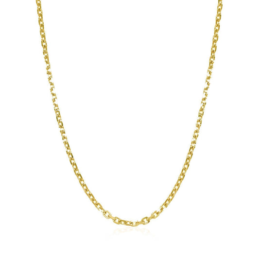 Cadena de eslabones tipo cable de corte diamante en oro amarillo de 18k (1.90 mm)