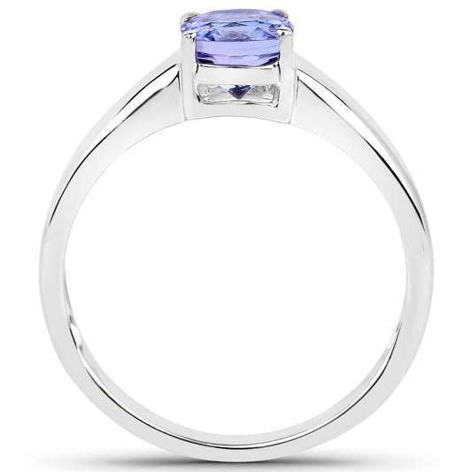 Anillo de plata de ley .925 con tanzanita genuina de 1,05 quilates