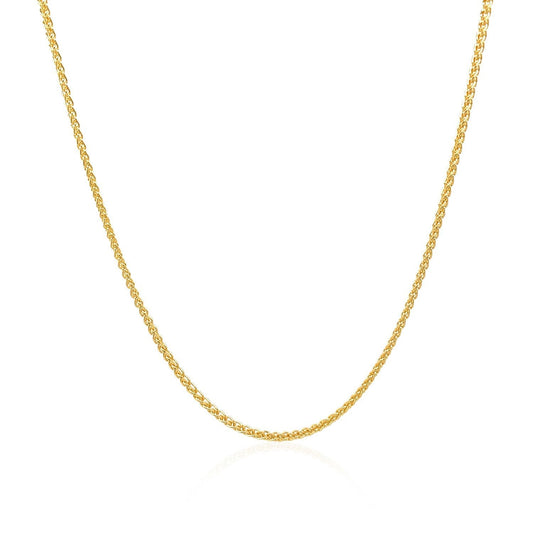 Cadena redonda de oro amarillo de 14k y 1.2mm