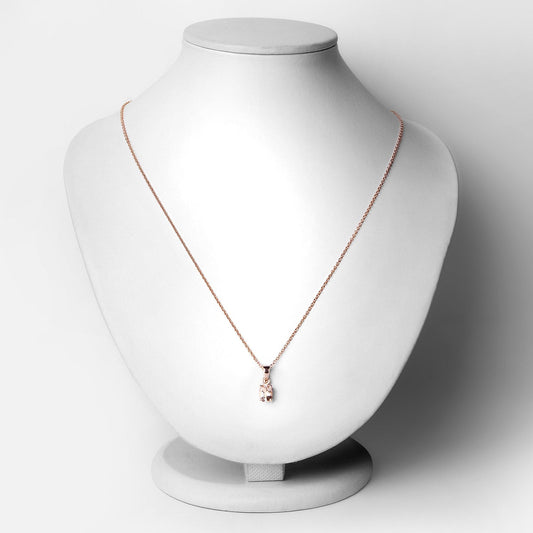 0.70 Carat Genuine Morganite .925 Sterling Silver Pendant