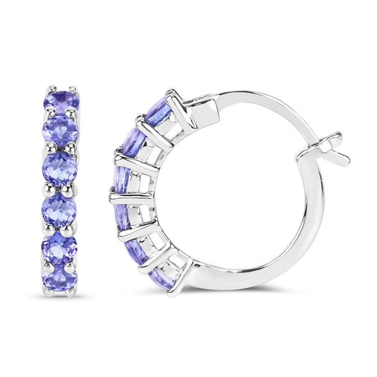 1.20 Carat Genuine Tanzanite .925 Sterling Silver Earrings - view 2