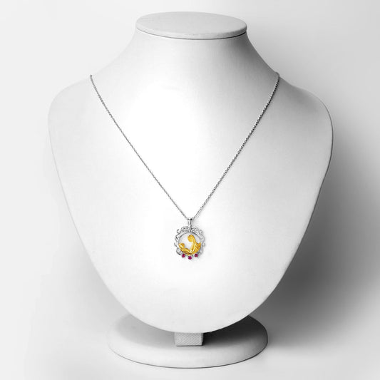 Colgante de plata esterlina .925 con rubí genuino de 0,14 quilates