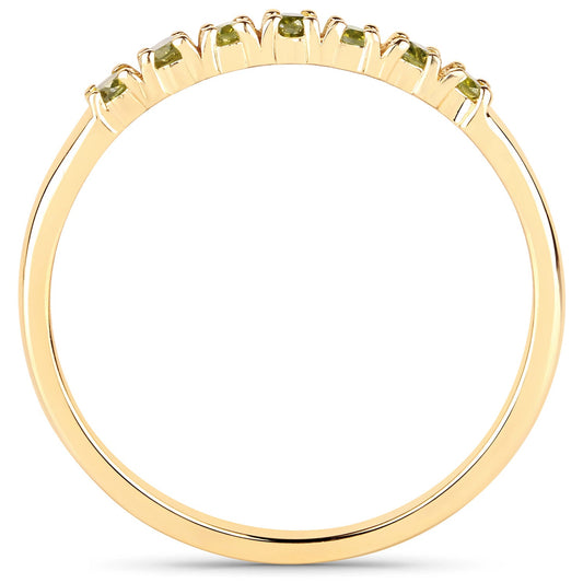 Anillo de oro amarillo de 14 quilates con diamante amarillo oscuro auténtico de 0,22 quilates (I1-I2)