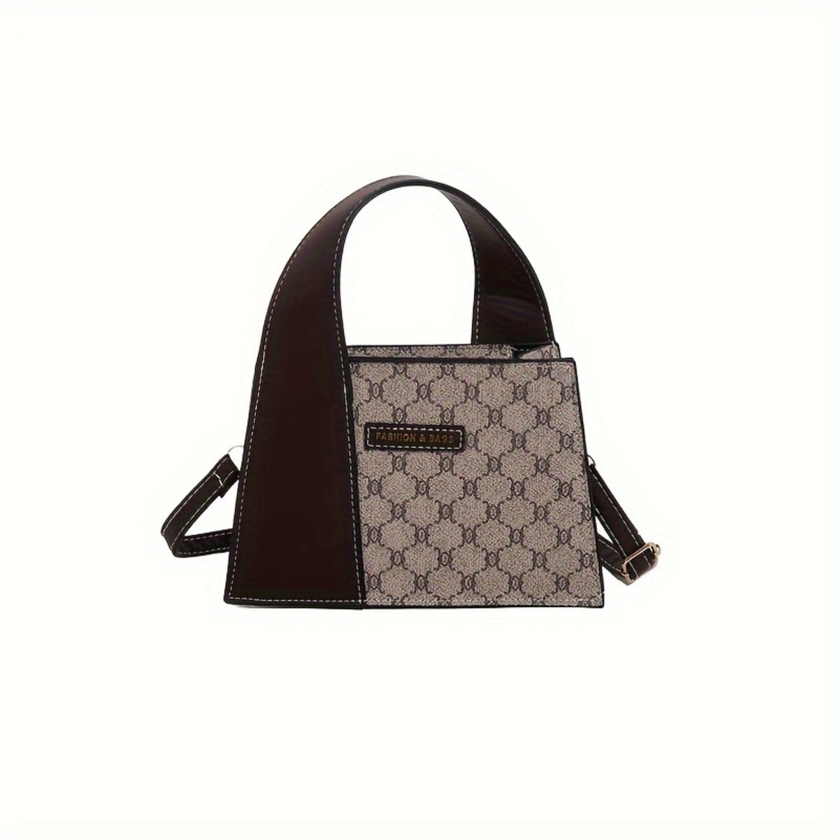 Designer Mini Crossbody Bag, Vintage-Inspired PU Shoulder Handbag for Women, Chic Commuter Tote with Metallic Clasp