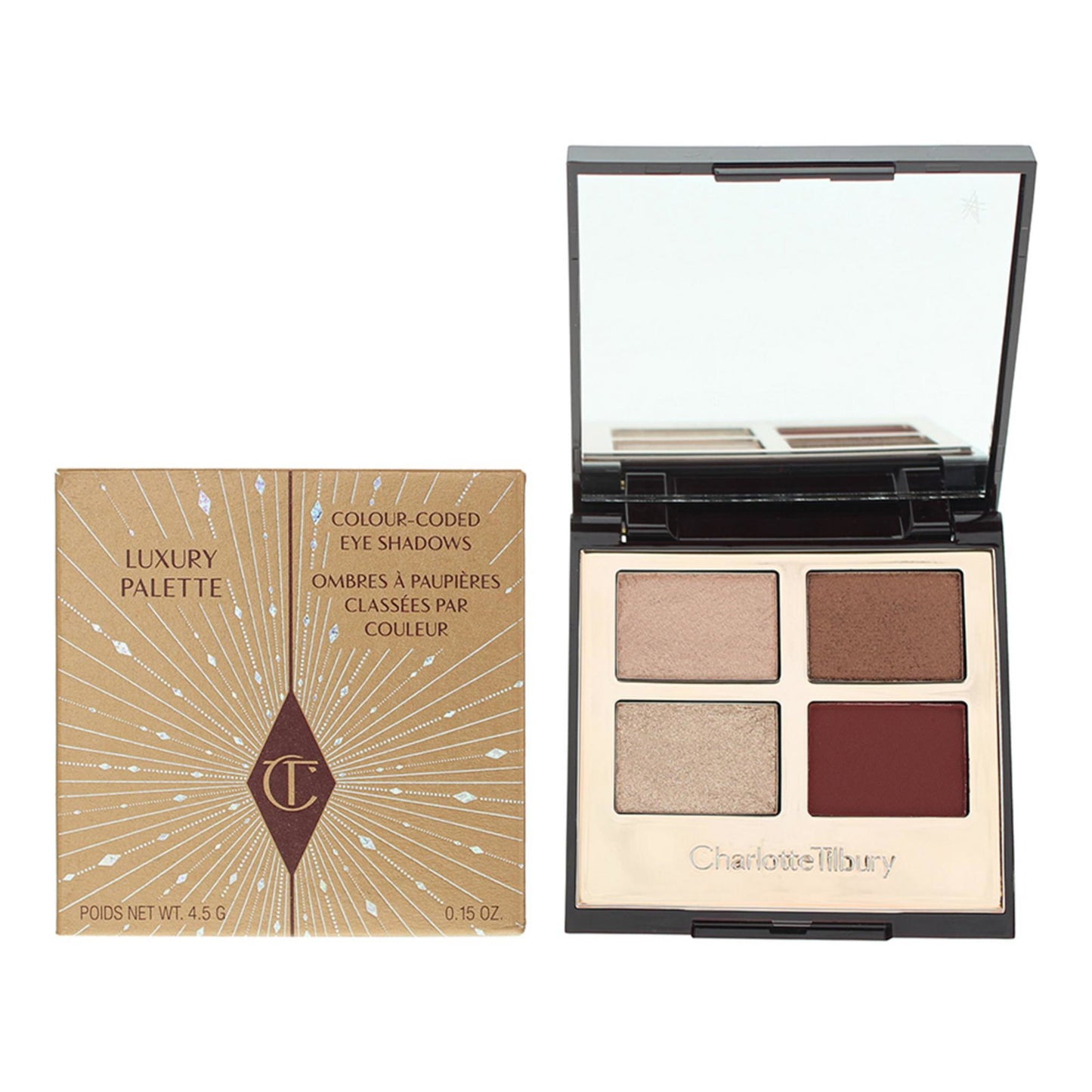 Charlotte Tilbury, Luxury Palette, Eyeshadow Palette, Fire Rose, 4 Shades, 4.5 g