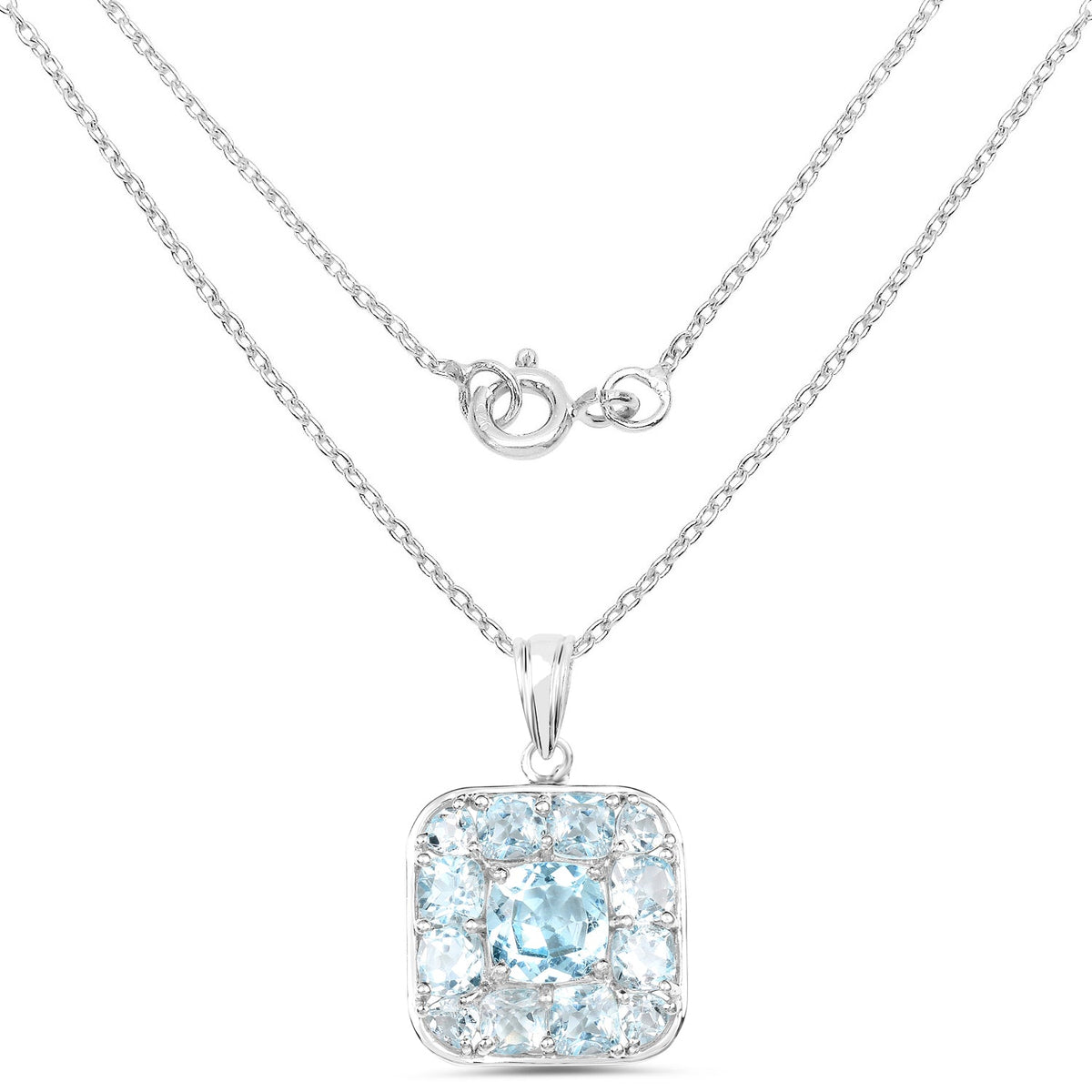Colgante de plata de ley .925 con topacio azul genuino de 10.05 quilates