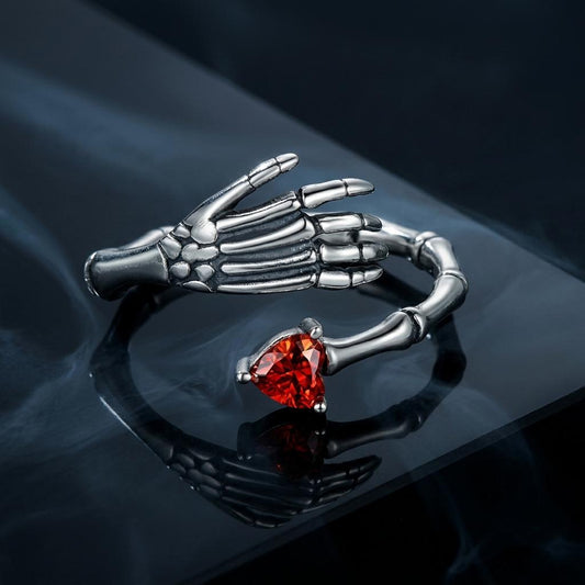 Anillo de plata de ley 925 oxidada con circonitas cúbicas y engaste pavé