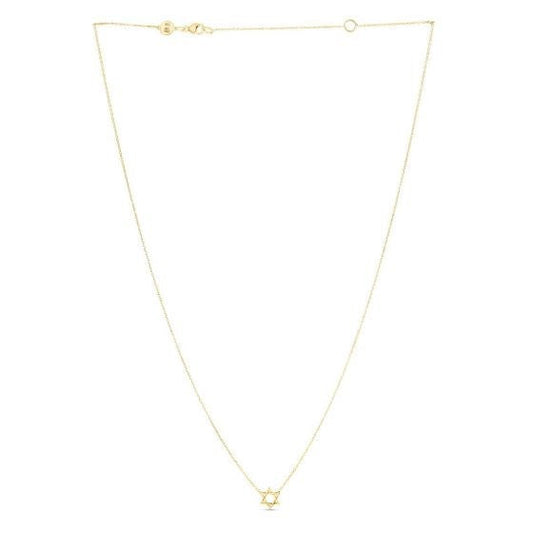 Collar de estrella de David de oro amarillo de 14k