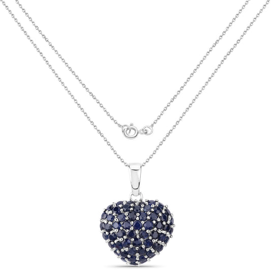 Colgante de plata de ley .925 con zafiro azul genuino de 7.26 quilates