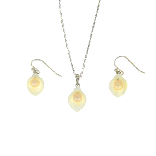 Juegos de joyas de plata esterlina con perlas naturales de agua dulce