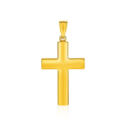 Colgante cruz reversible texturizado de oro amarillo de 14k