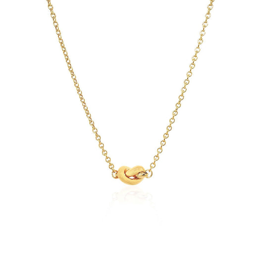 Cadena de oro amarillo de 14k con nudo pulido