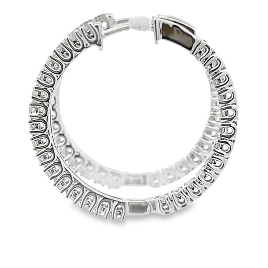 Pendientes de aro con diamante de 1.53 ct en oro blanco de 10 kt
