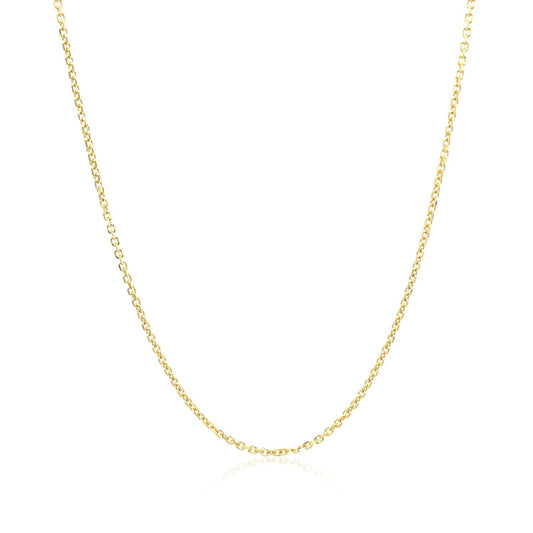 Cadena de Eslabones de Cable con Corte de Diamante de Oro Amarillo de 14k 1.1mm
