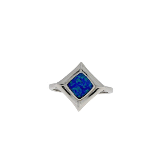 Anillo de ópalo de plata de ley hecho a mano