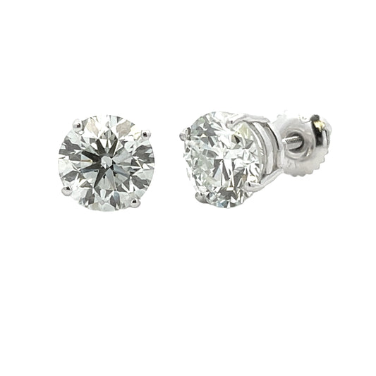 Pendientes de tuerca de diamante cultivado en laboratorio de 4.00 quilates, oro blanco de 14 quilates