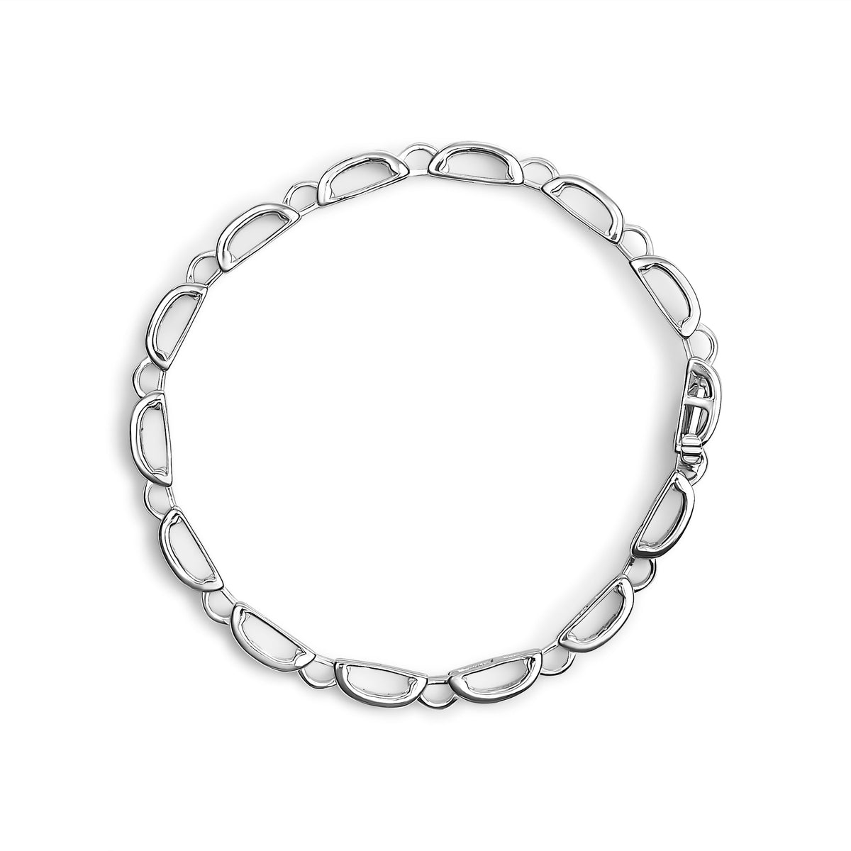 14K White Gold 1.00 Cttw Princess-Cut Diamond Link Bracelet (I-J Color, I1-I2 Clarity) - Size 7.25