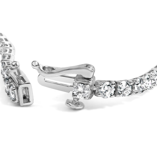 Pulsera de tenis de oro blanco de 14 quilates con diamantes cultivados en laboratorio de 5.0 quilates (color F-G, claridad VS1-VS2) - 7.25 pulgadas