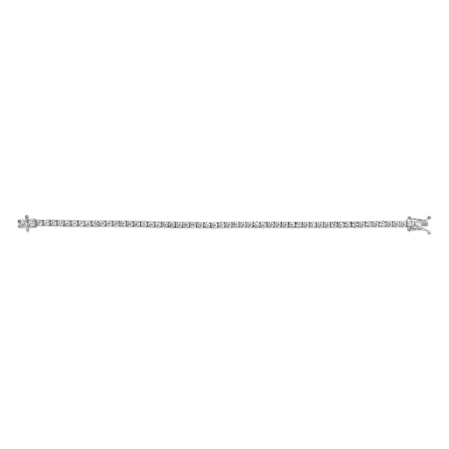Pulsera de tenis de oro blanco de 14 quilates con diamantes cultivados en laboratorio de 5.0 quilates (color F-G, claridad VS1-VS2) - 7.25 pulgadas