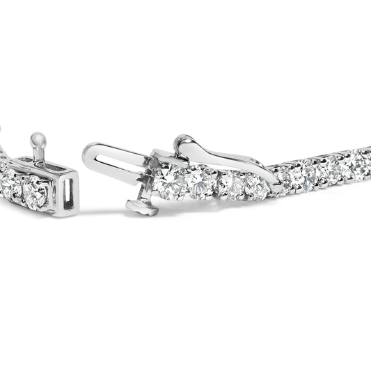Pulsera de tenis clásica de oro blanco de 14 quilates con diamantes de laboratorio de 6.00 quilates - 7.25"