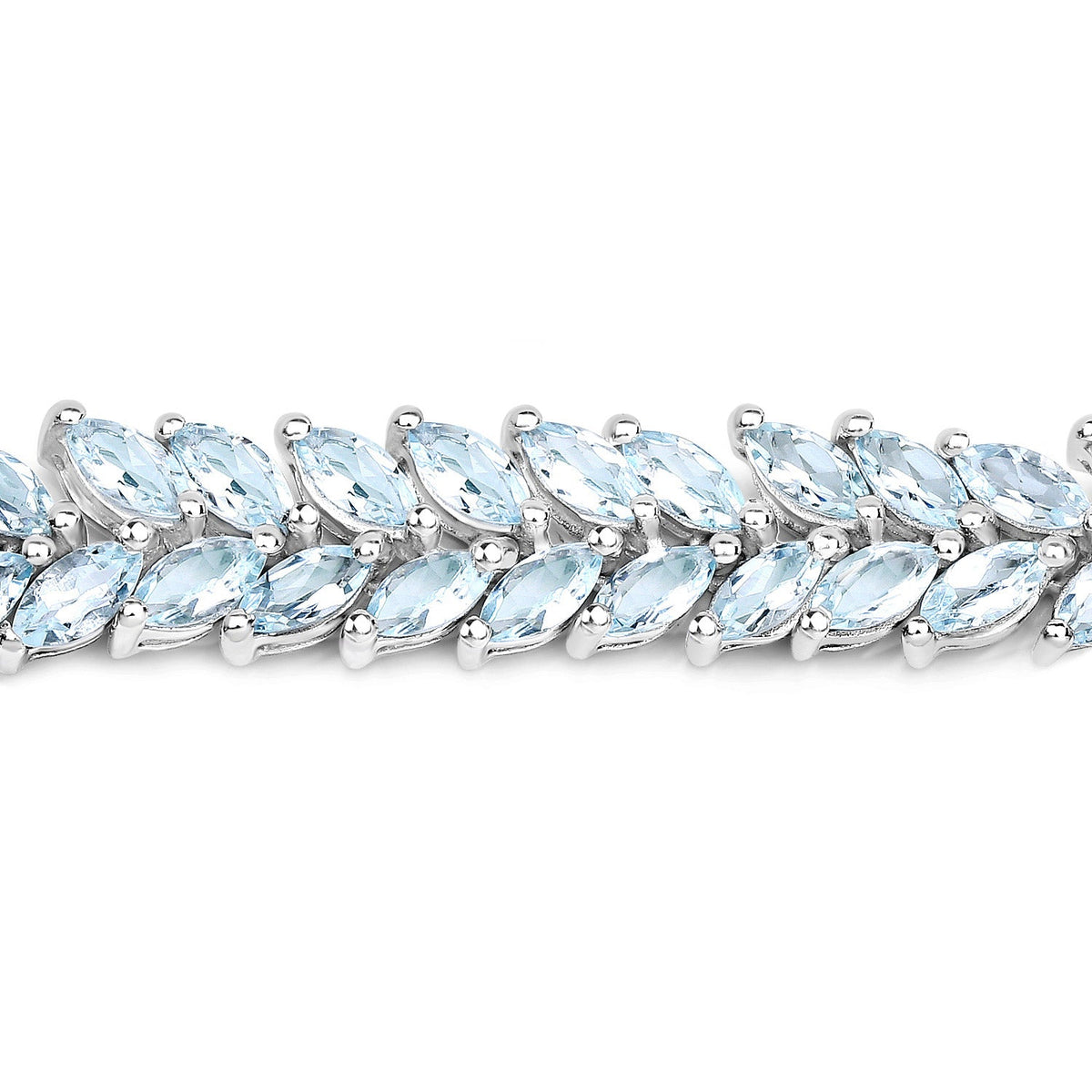 Pulsera de plata de ley .925 con aguamarina auténtica de 10.12 quilates