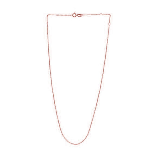 Cadena ajustable de oro rosa de 14k (0.97 mm)