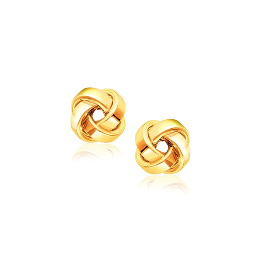 14k Yellow Gold Classic Love Knot Stud Earrings - view 2