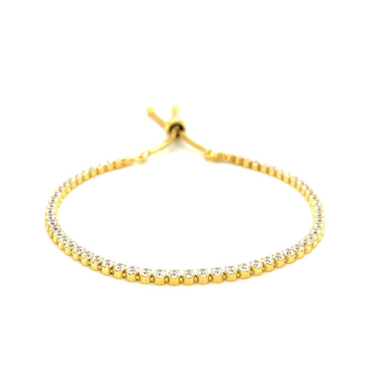 Pulsera ajustable estilo tenis con circonita cúbica en plata de ley