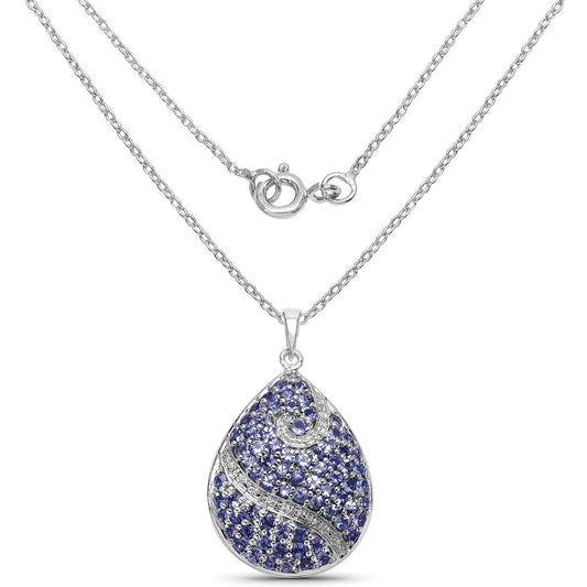 4.72 Carat Genuine Tanzanite .925 Sterling Silver Pendant