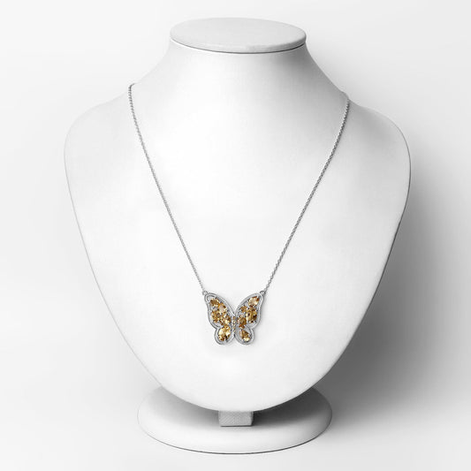 Collar de plata de ley .925 con citrino genuino de 4.43 quilates