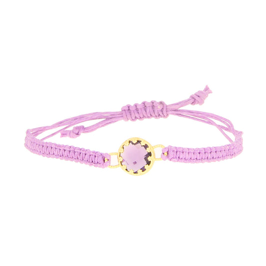 Pulsera de cristal de plata de ley