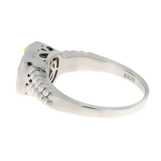Anillo de circonita cúbica de plata de ley