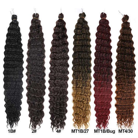 10A Colored Deep Wave Human Hair Bulk for Braiding - No Weft - Real Hair Silk