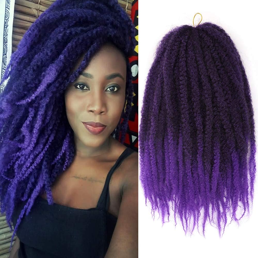 18" Marley Hair for Braids | Afro Kinky Ombre Braiding Hair | Kanekalon Extensions | 30 Strands/Pack - Luxegan