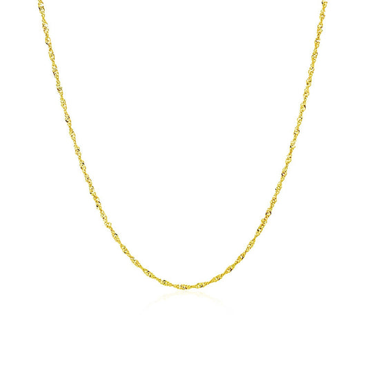 Cadena Singapur de oro amarillo de 10k y 1.0mm
