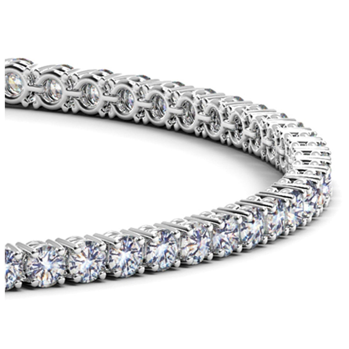 Lab Grown Round Diamond Tennis Bracelet in 14k White Gold (4 cctw F/G VS2/SI1)