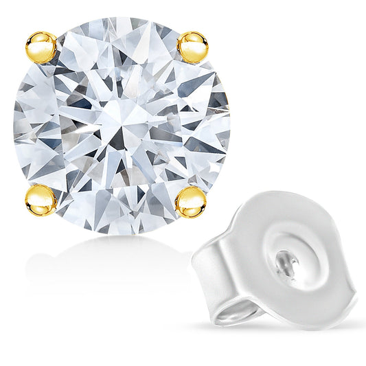 14K Yellow Gold 1.0 Cttw Lab Grown Diamond Solitaire Stud Earrings - view 2