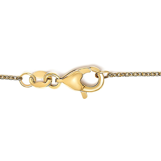 Pulsera de cadena de oro amarillo de 14 quilates con estaciones de rubíes rojos y diamantes blancos engastados (color I-J, claridad SI2-I1) - 7.5 pulgadas