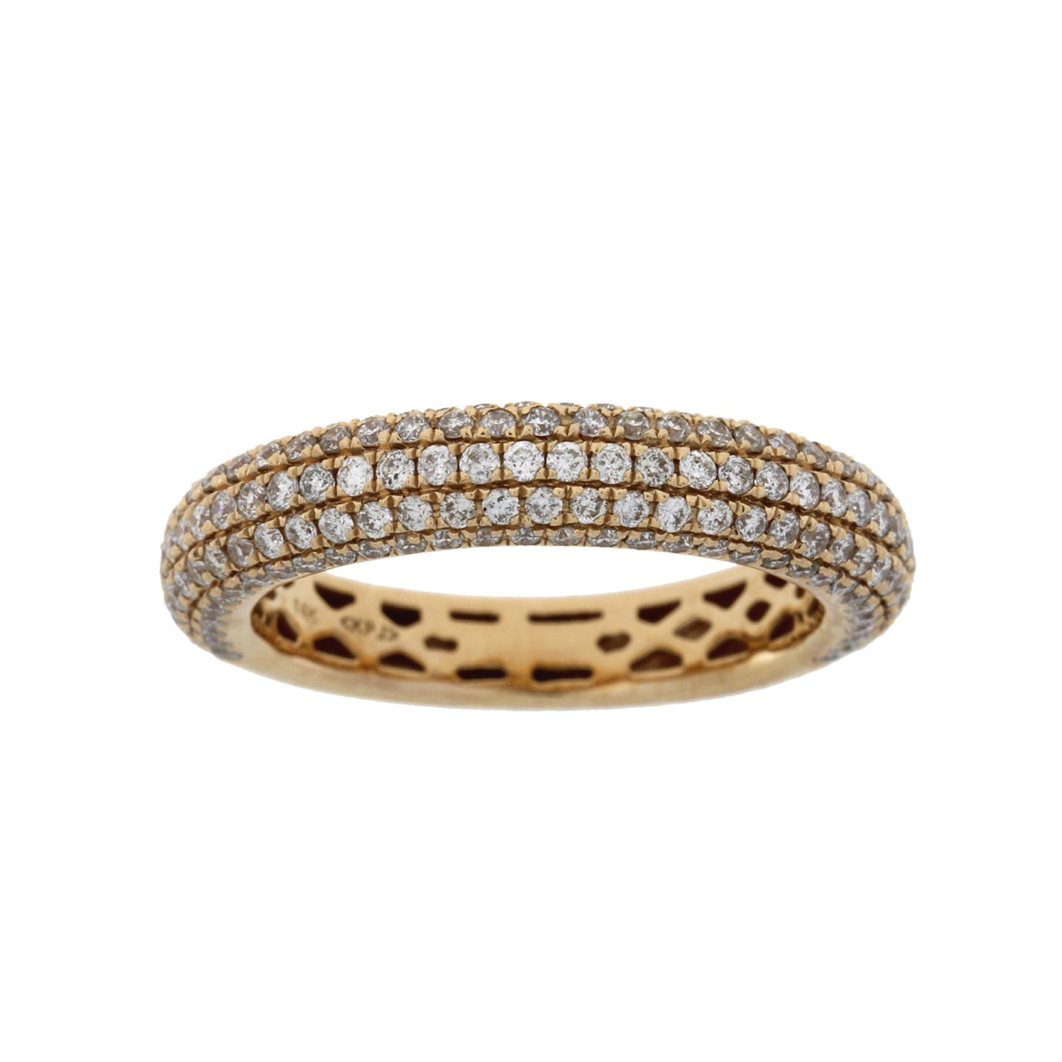Anillo de boda con diamantes de 1,00 ct en oro rosa de 14 kt
