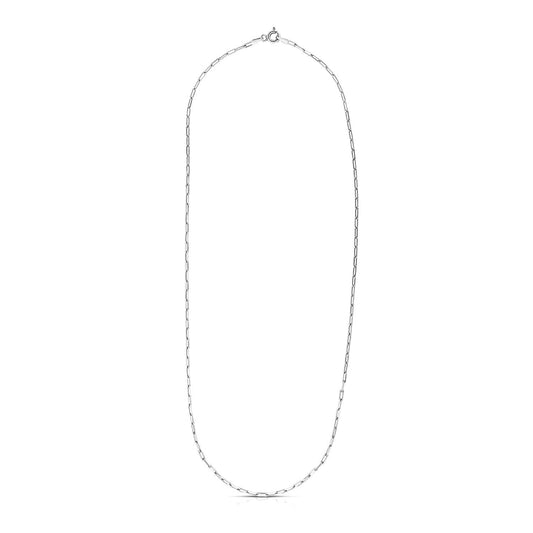 Cadena de eslabones ovalados de plata de ley con baño de rodio (1,8 mm)