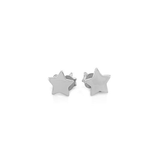 Pendientes de poste de oro blanco de 14 quilates con estrellas