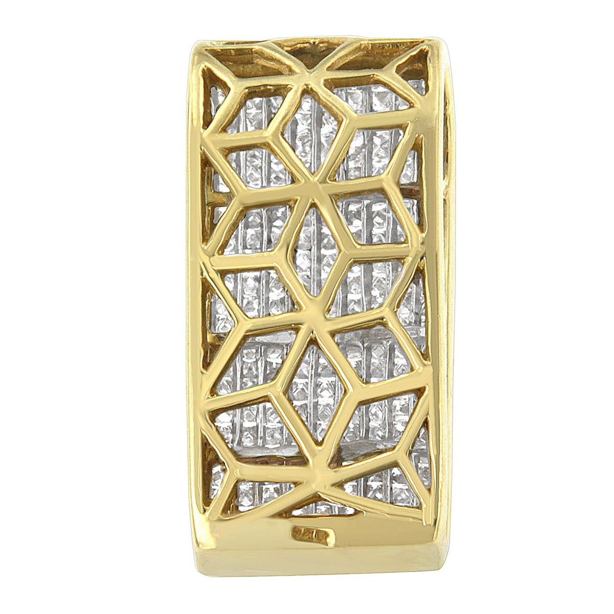 Collar con colgante de oro amarillo de 14 quilates con diamantes talla princesa (2 5/8 cttw, color H-I, claridad SI2-I1)