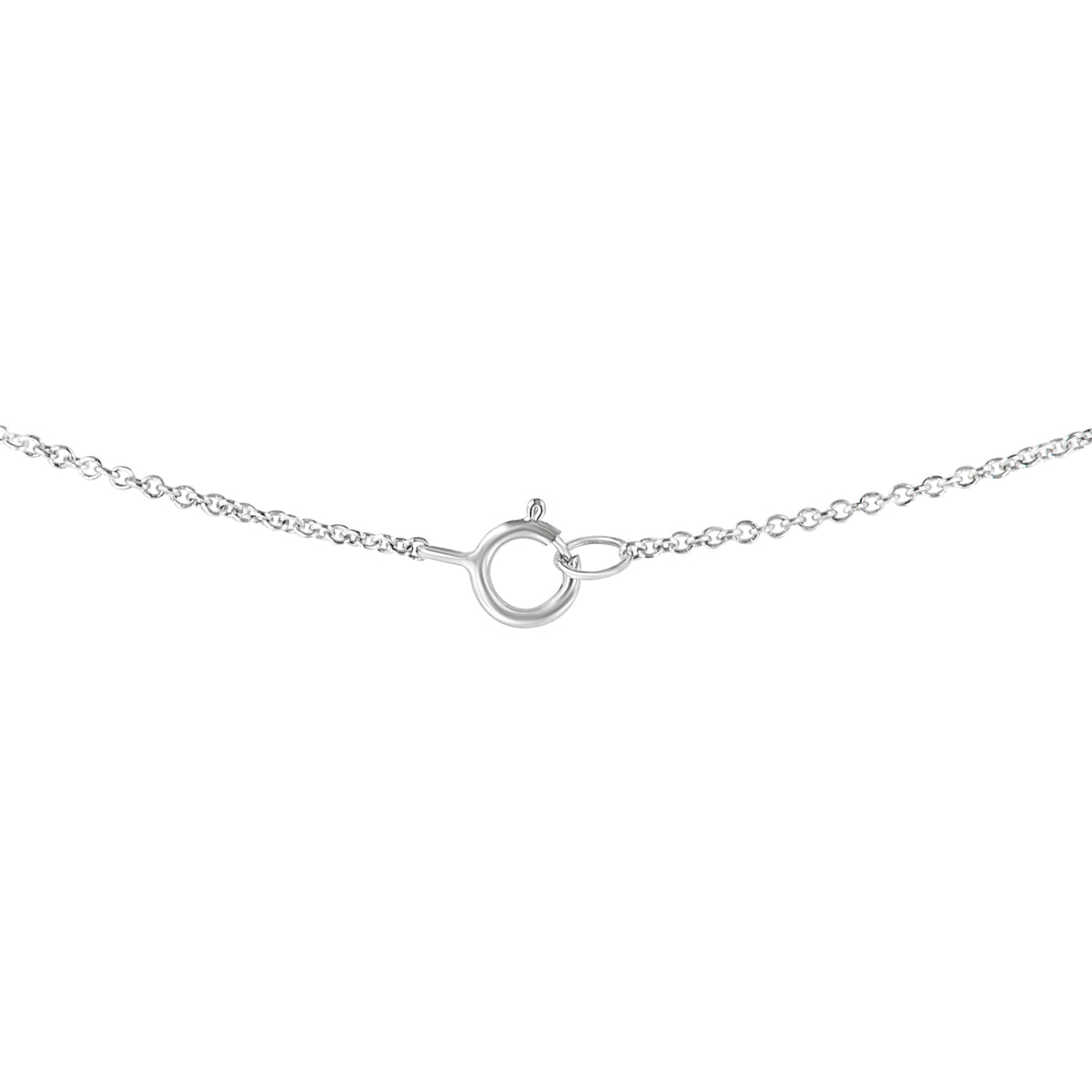 Collar con colgante de 18" de oro blanco de 14k con diamante solitario ovalado cultivado en laboratorio de 1/2 quilate de peso total, orientación este-oeste, certificado por IGI (color E-F, claridad VS1-VS2)