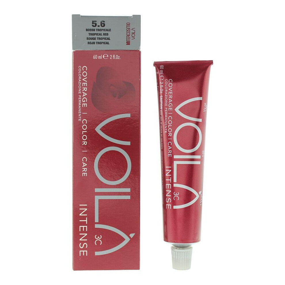Intercosmo, Voila 3C Intense, Permanent Hair Dye, 5.6 Tropical Red, 60 ml