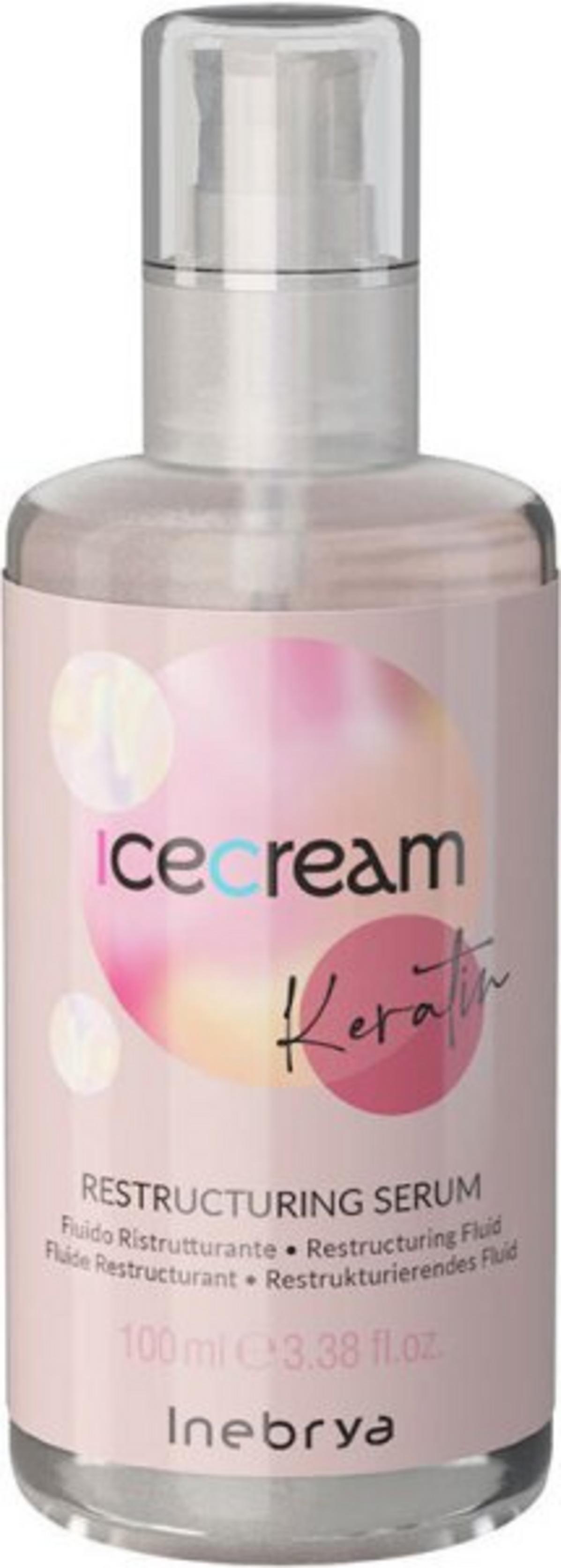 Inebrya, Ice Cream Keratin, Hair Serum, Restructuring, 100 ml