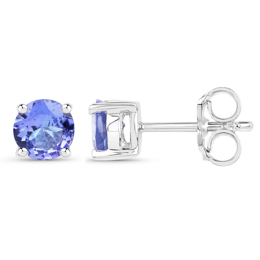 0.94 Carat Genuine Tanzanite .925 Sterling Silver Earrings - view 2