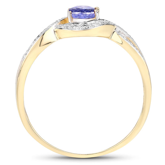 Anillo de Plata de Ley .925 con Tanzanita Genuina de 0,75 Quilates